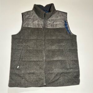 Hart Schaffner Marx Mens Wool-Blend Quilted Insulated Zip-Up Vest - Medium